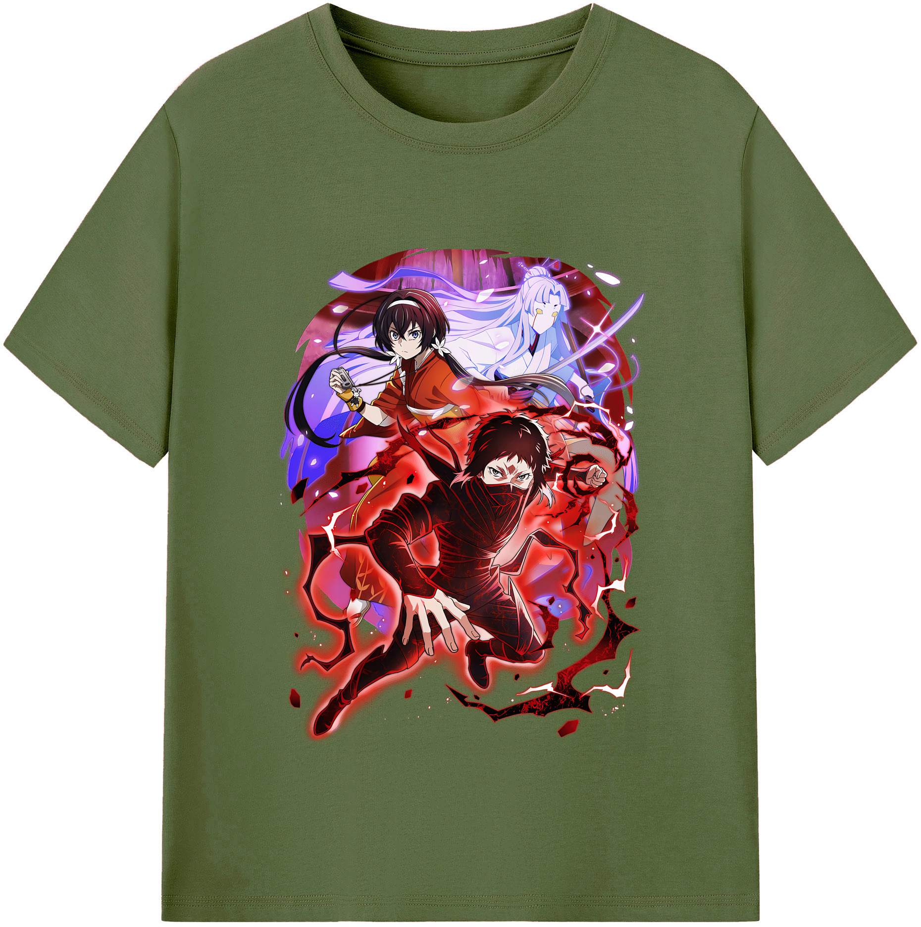 （画像用） 文豪ストレイドッグス Bungo Stray Dogs 綿100％半袖Tシャツ（フロントプリント）